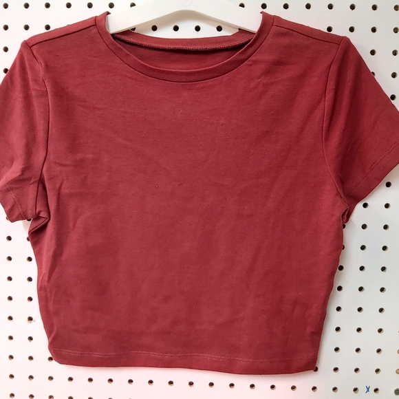Wild Fable Girls grey and maroon red med XS and med Cropped Top - Picture 11 of 17